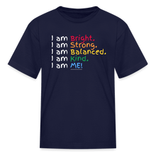 Load image into Gallery viewer, Affirmations Mantra Organic Kids' T-shirt - navy
