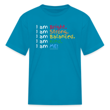 Load image into Gallery viewer, Affirmations Mantra Organic Kids' T-shirt - turquoise