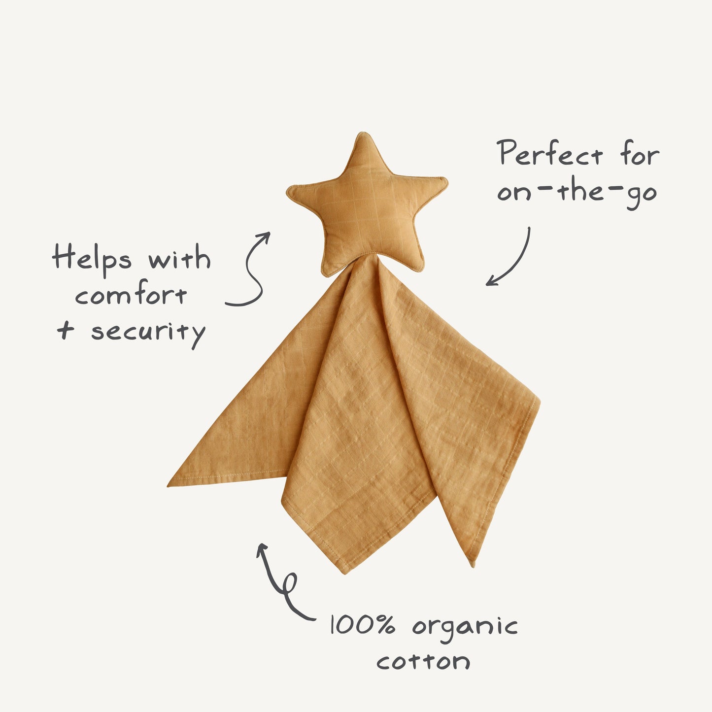 Mushie Organic Cotton Star Baby Lovey Security Blanket