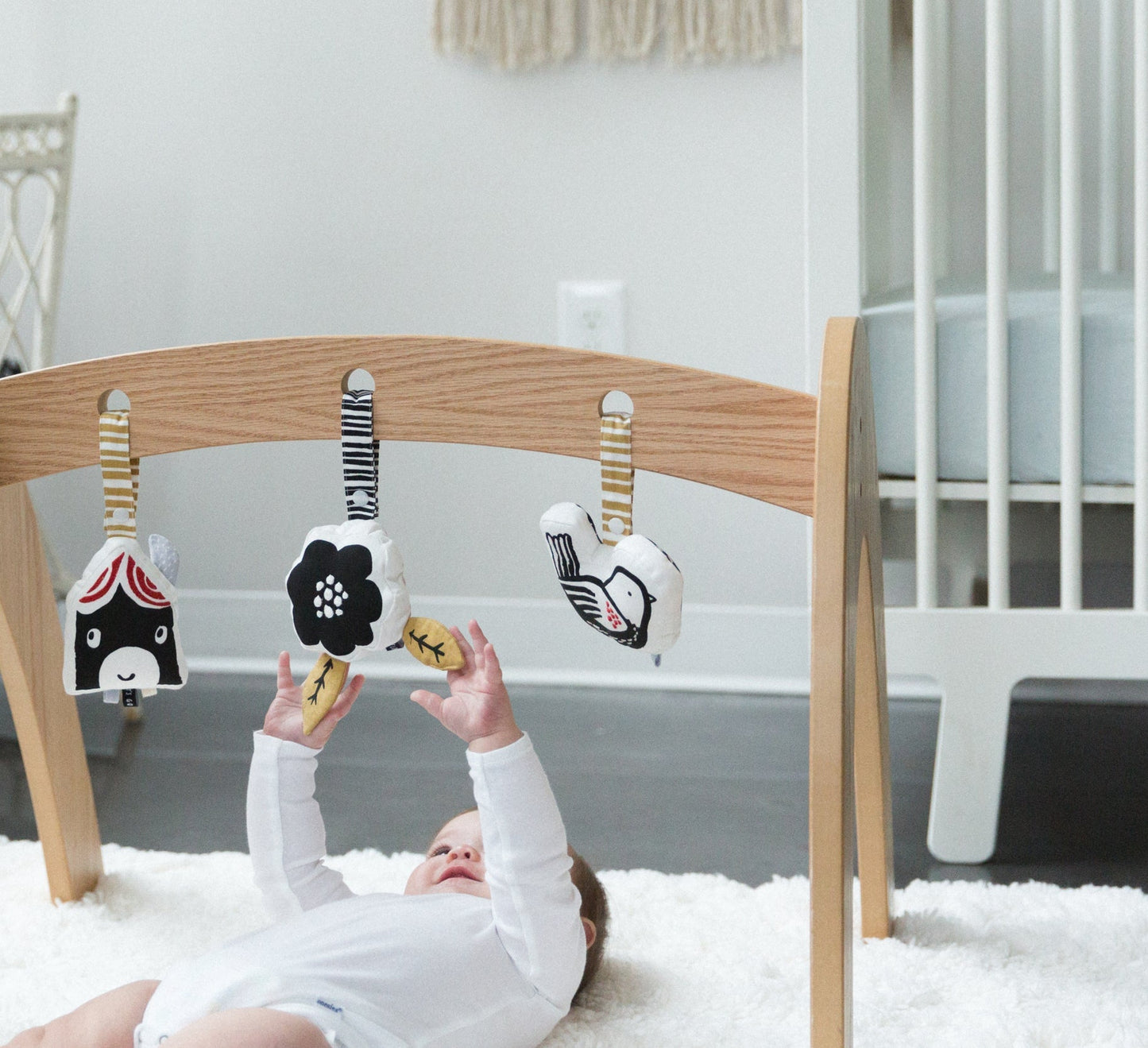 Wee Gallery Organic Cotton House Stroller Hanging Crinkle Toy