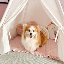 Load image into Gallery viewer, Tiny Land® Wood and Cotton Teepee for Kids with Mat