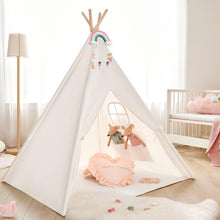 Load image into Gallery viewer, Tiny Land® Wood and Cotton Teepee for Kids with Mat