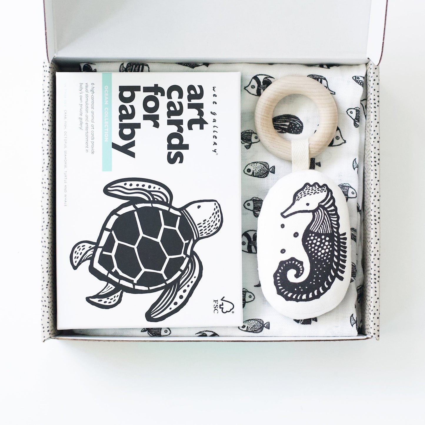 Wee Gallery Organic Eco-Friendly Newborn Baby Gift Set | Ocean