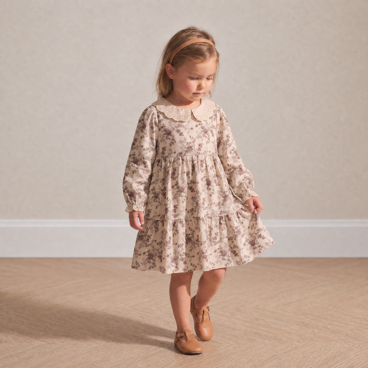 Organic Cotton Collar Tiered Dress for Babies & Toddlers – Wildrose
