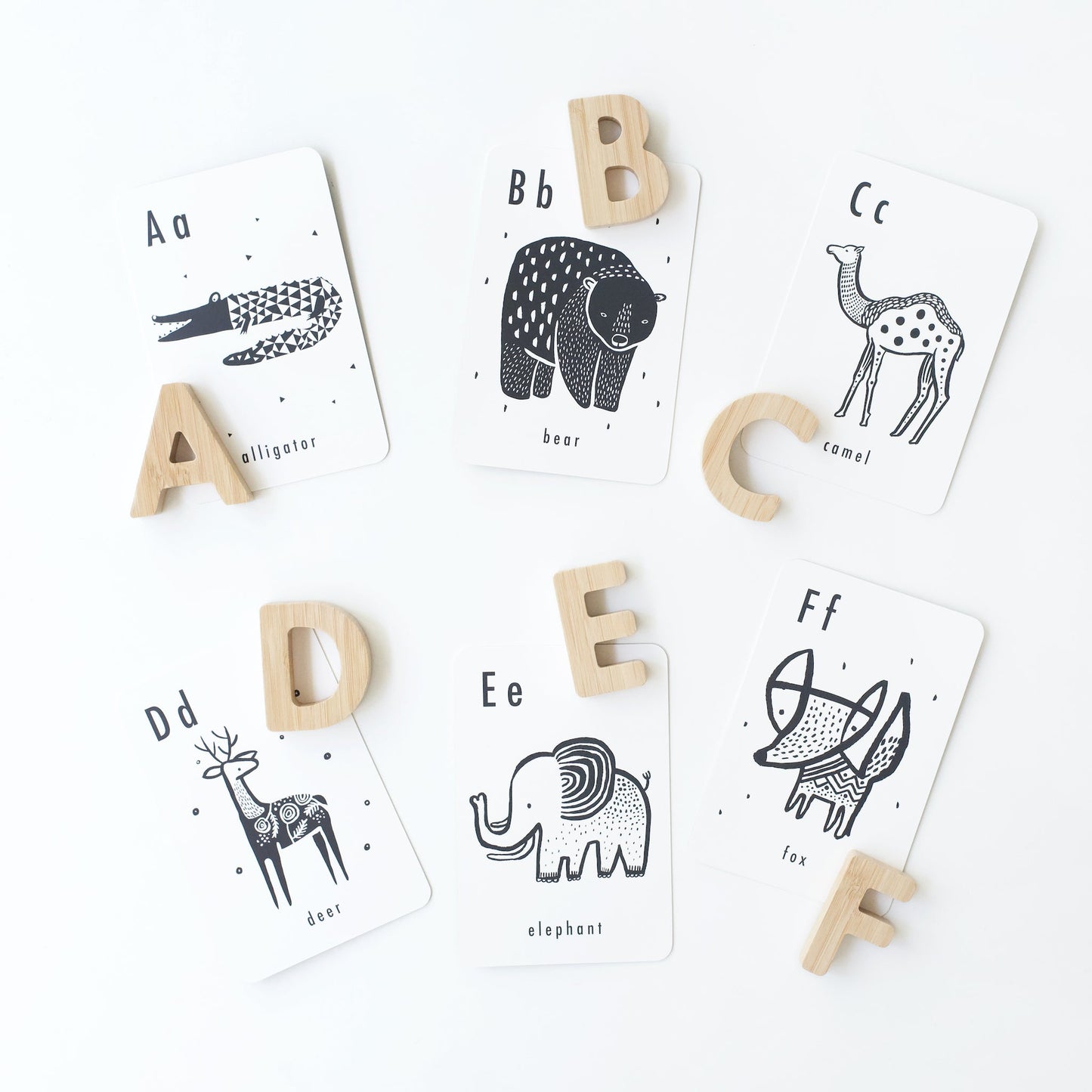 Wee Gallery Alphabet Adventure Cards and Bamboo Set Bundle | Eco-Friendly, Non-Toxic Educational Preschool Toys