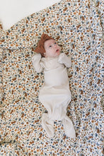 Load image into Gallery viewer, Mebie Baby Vanilla Organic Cotton Ribbed Knot Gown