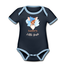 Load image into Gallery viewer, Daddy's Little Buck Organic Short Sleeve Onesie - navy/sky