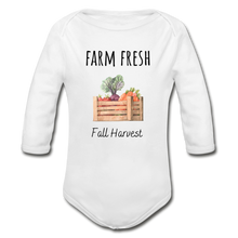 Load image into Gallery viewer, Farm Fresh Organic Long Sleeve Onesie - white