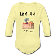 Load image into Gallery viewer, Farm Fresh Organic Long Sleeve Onesie - washed yellow