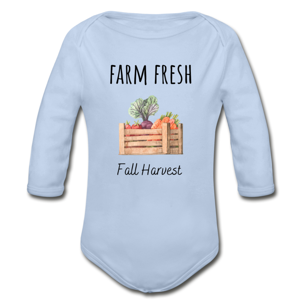 Farm Fresh Organic Long Sleeve Onesie - sky