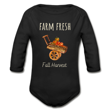 Load image into Gallery viewer, Farm Fresh Organic Long Sleeve Onesie - black