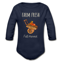 Load image into Gallery viewer, Farm Fresh Organic Long Sleeve Onesie - dark navy