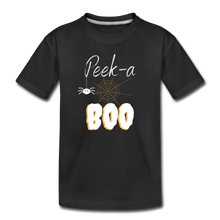 Load image into Gallery viewer, Peek-a-BOO Halloween Organic Toddler T-shirt - black