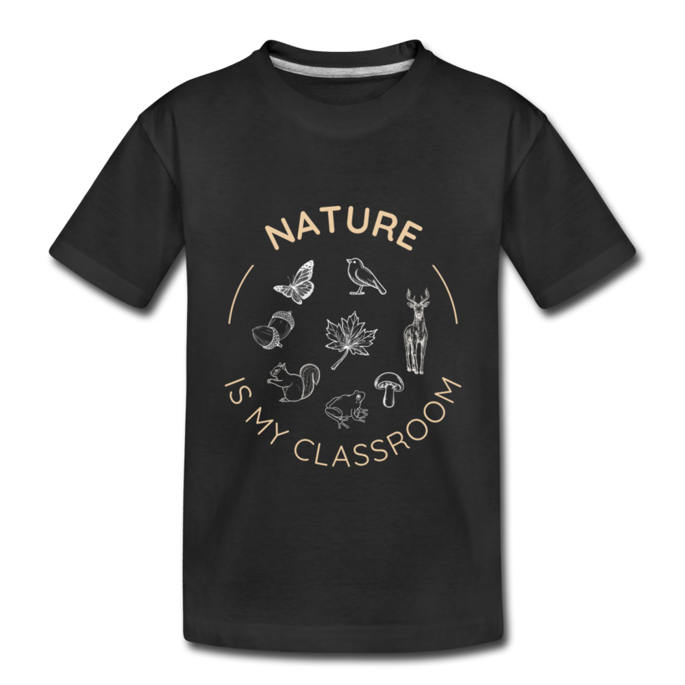 Nature Organic Kids' T-Shirt | Black and Navy - black