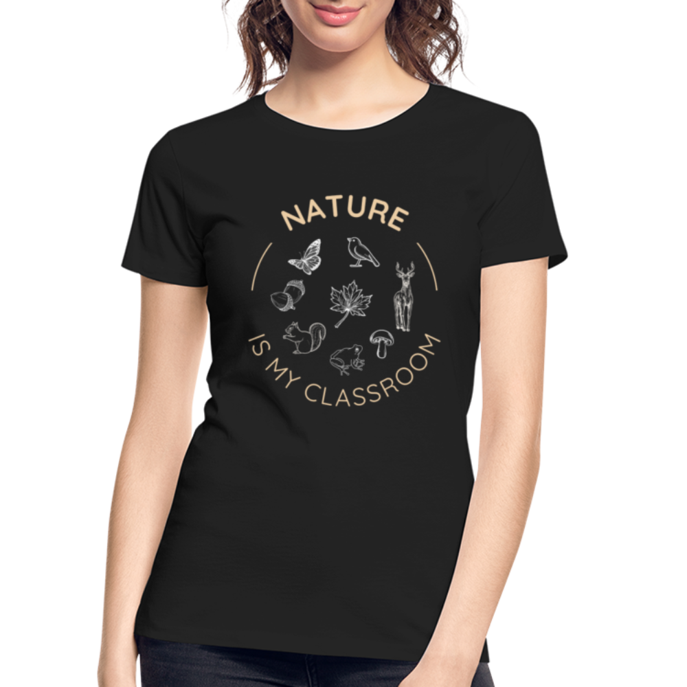 Women's Nature Classroom Organic T-Shirt | Navy and Black - black