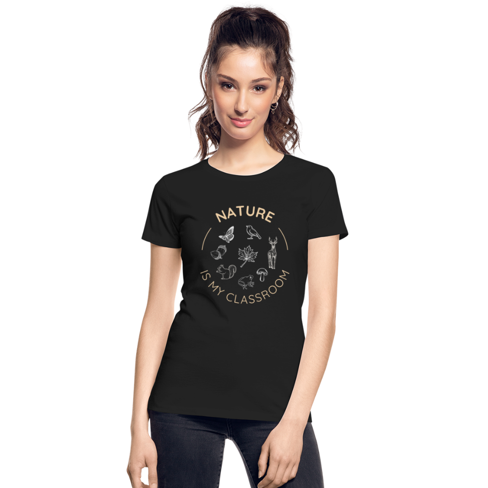 Women's Nature Classroom Organic T-Shirt | Navy and Black - black