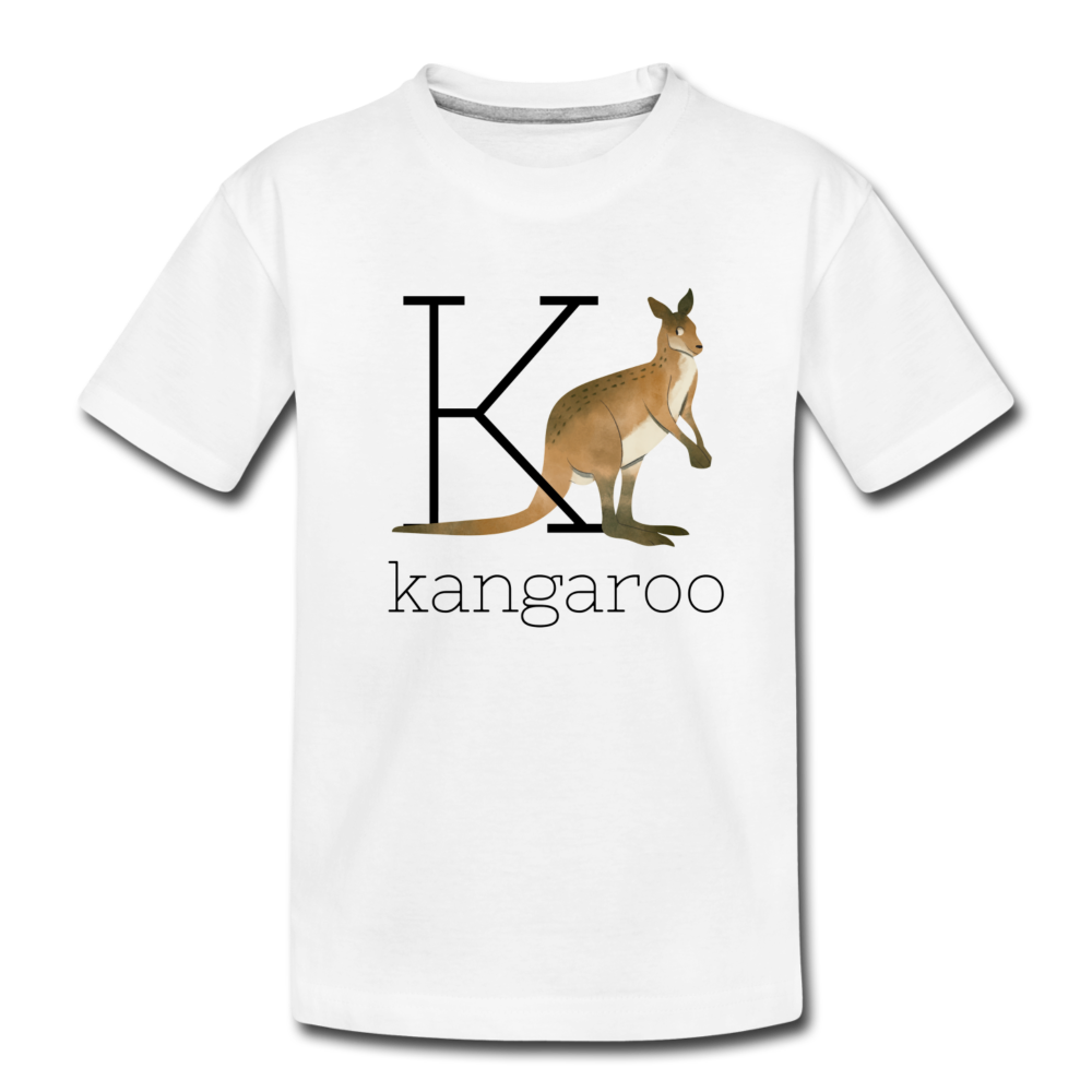 K is Toddler Kangaroo T- Organic Animal Letter Alphabet for of the Day