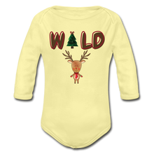 Load image into Gallery viewer, WILD Organic Long Sleeve Baby Christmas Onesie - washed yellow