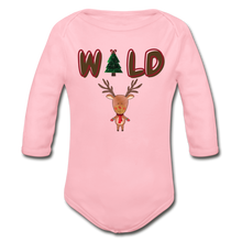 Load image into Gallery viewer, WILD Organic Long Sleeve Baby Christmas Onesie - light pink