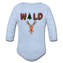 Load image into Gallery viewer, WILD Organic Long Sleeve Baby Christmas Onesie - sky