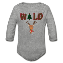 Load image into Gallery viewer, WILD Organic Long Sleeve Baby Christmas Onesie - heather grey