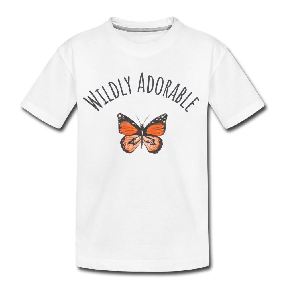 "Wildly Adorable" Organic Kids' T-shirt | Butterfly - white