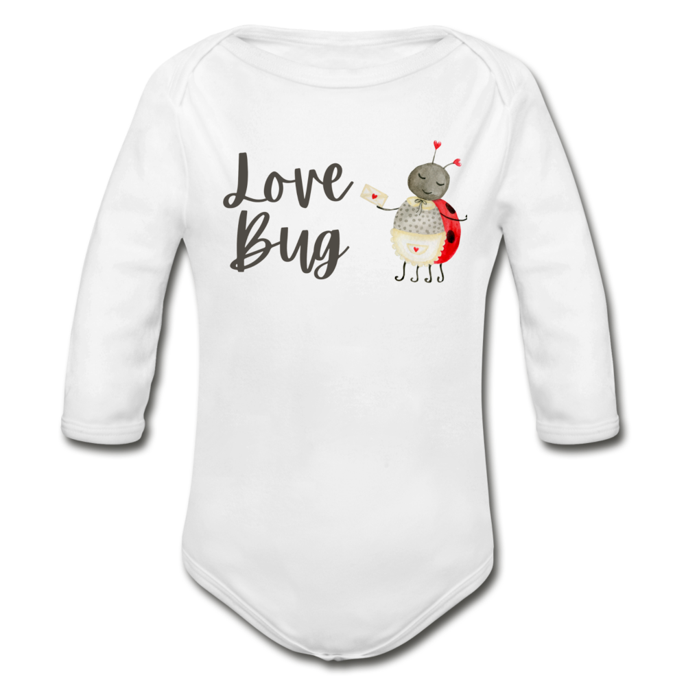 Organic Long Sleeve Baby Bodysuit - white