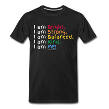Load image into Gallery viewer, Affirmations Mantra Organic  Men's T-shirt | Black and Navy - black
