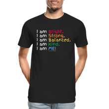 Load image into Gallery viewer, Affirmations Mantra Organic  Men's T-shirt | Black and Navy - black