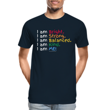 Load image into Gallery viewer, Affirmations Mantra Organic  Men's T-shirt | Black and Navy - deep navy