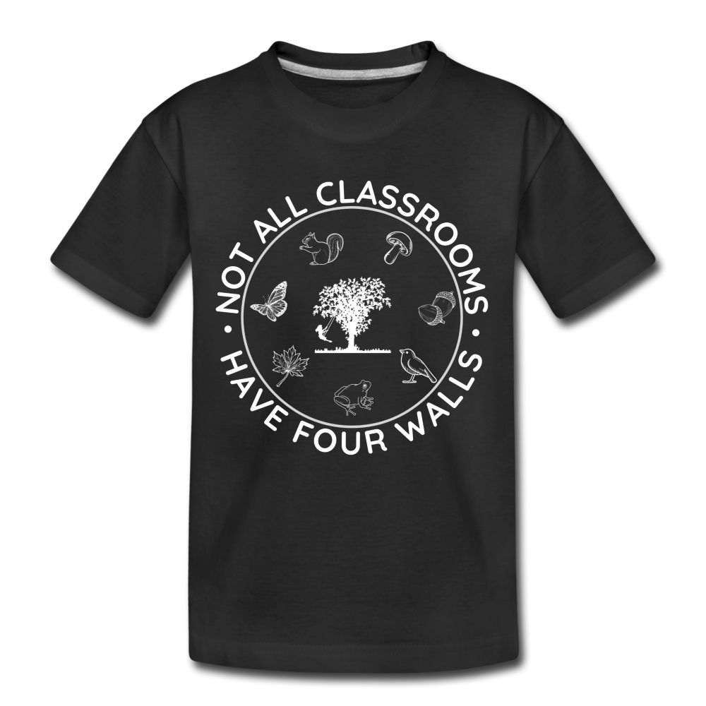 Not All Classrooms Have Four Walls Organic Kids' T-Shirt | Black and Navy - black