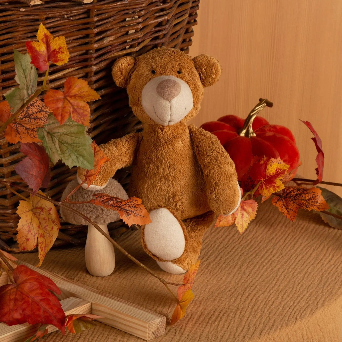 sigikid Organic Cotton Teddy Bear Plush with Organic Lambswool Filling – 11.4"