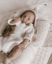 Load image into Gallery viewer, Luna + Luca Novelty Knit Romper - White
