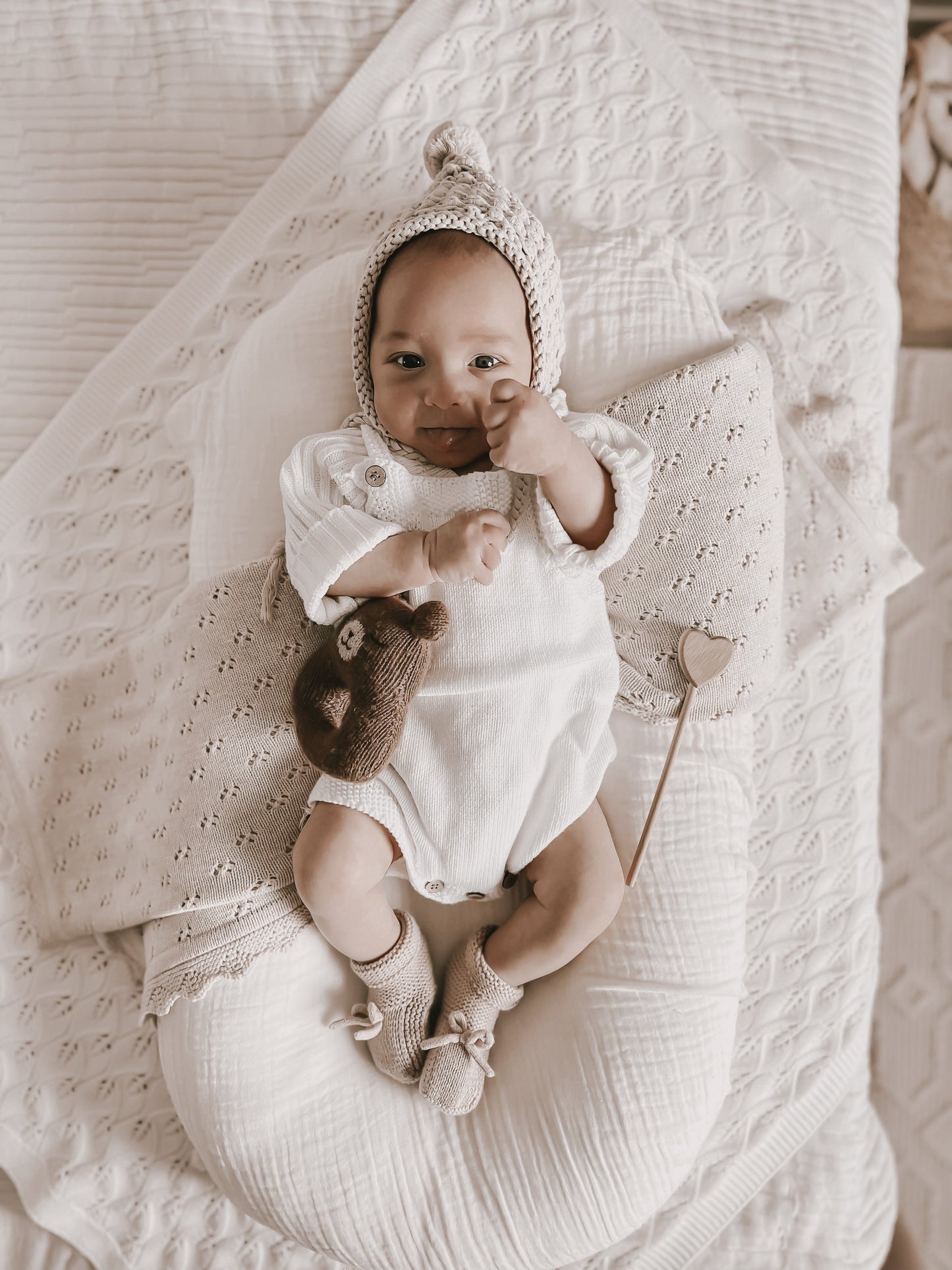 Luna + Luca Novelty Knit Romper - White