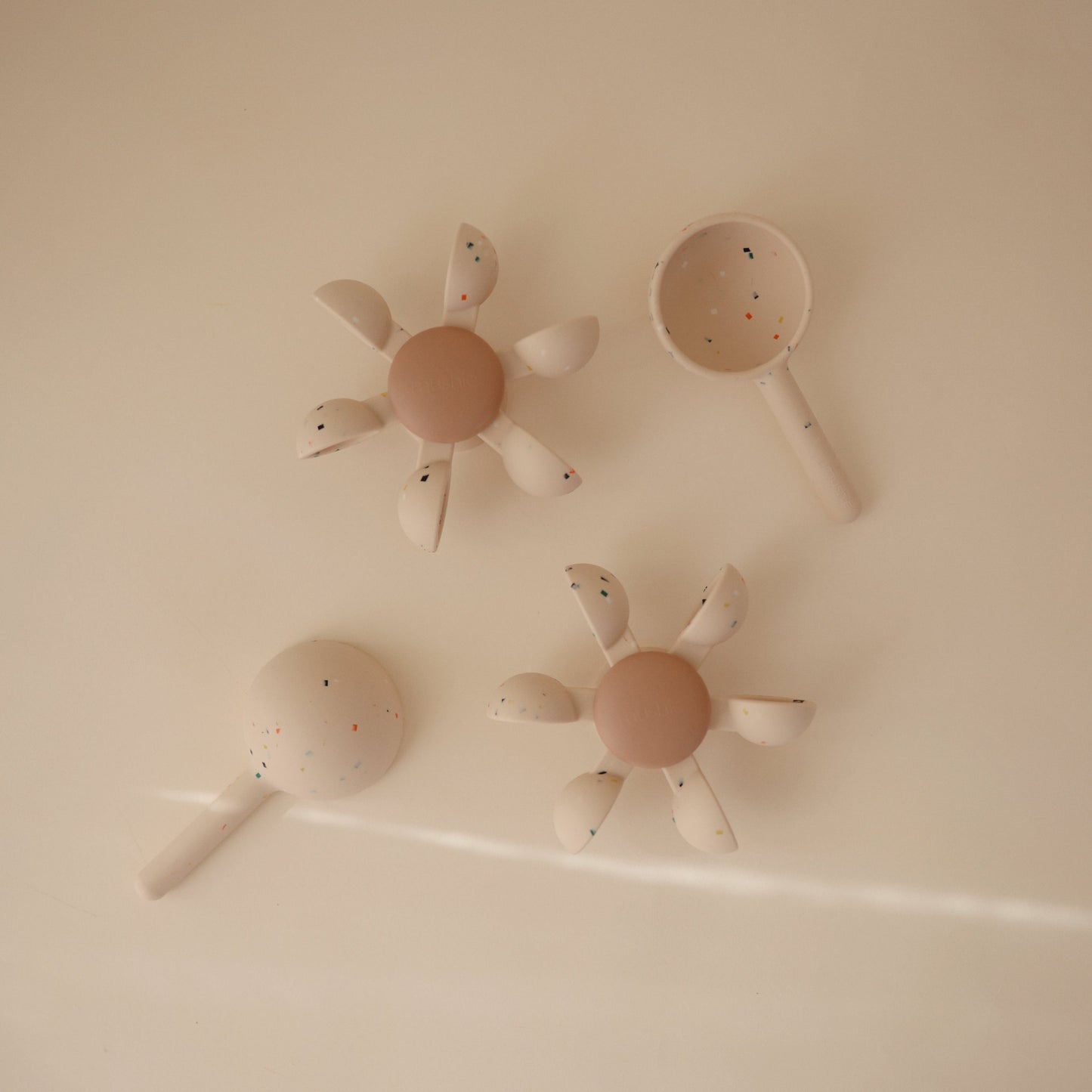 Mushie Water Wheel Bath Toy - Interactive Plastic Free Silicone Suction Cup Bath Fun