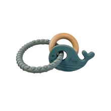 Load image into Gallery viewer, Whale Silicone &amp; Beechwood Teether
