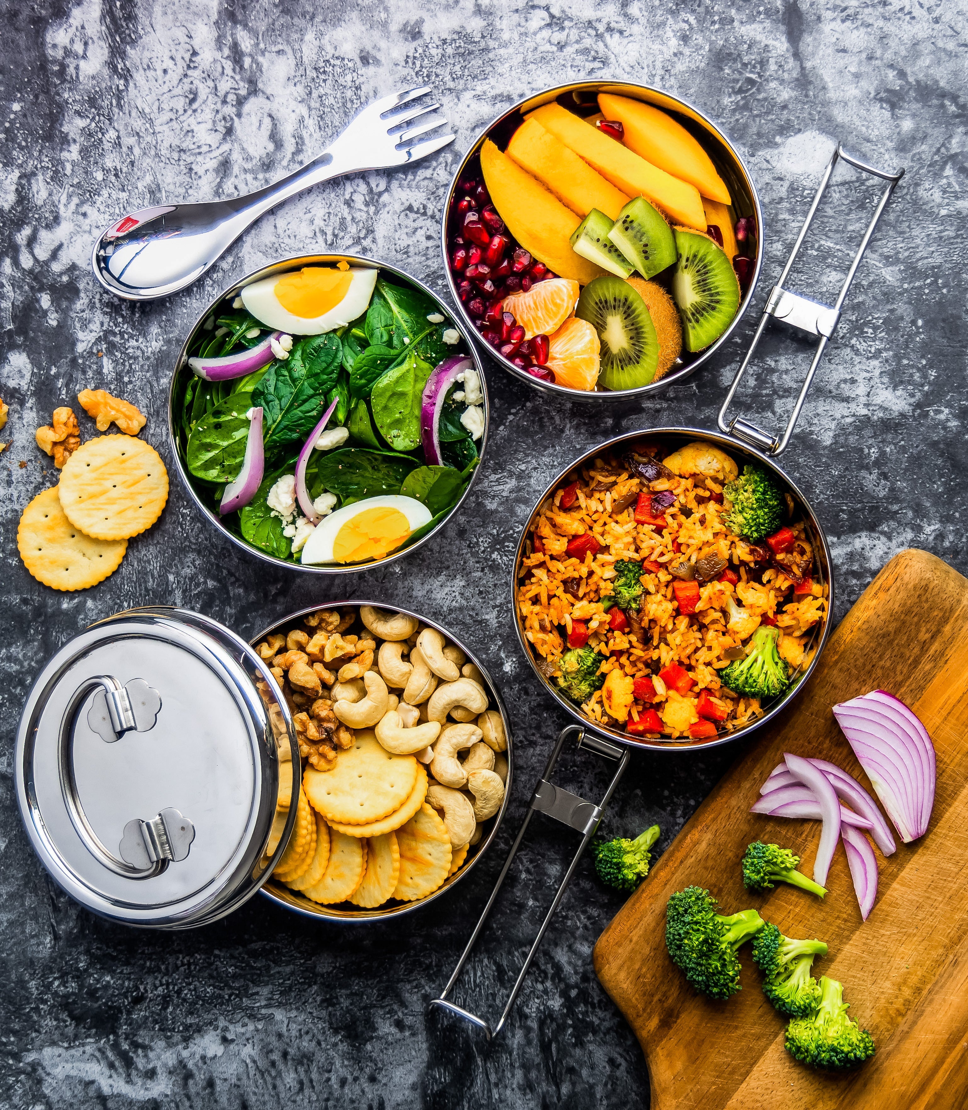 Stainless Steel Lunch Box, 4 Tier