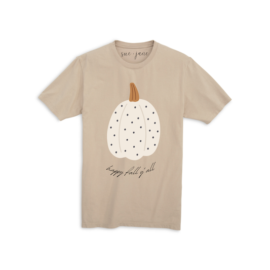 Sue and Jane Happy Fall Y'all Boho Pumpkin Organic Cotton Kids' Tee (Youth 4/5–14/16)