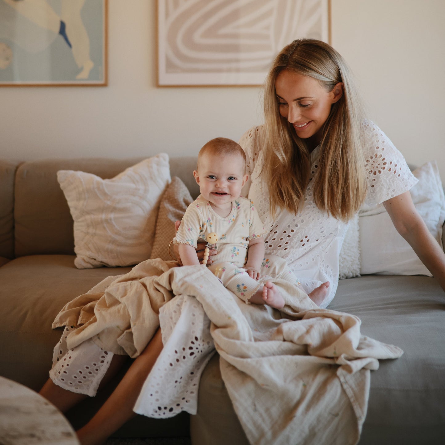 Mushie Organic Cotton Muslin Swaddle Blanket