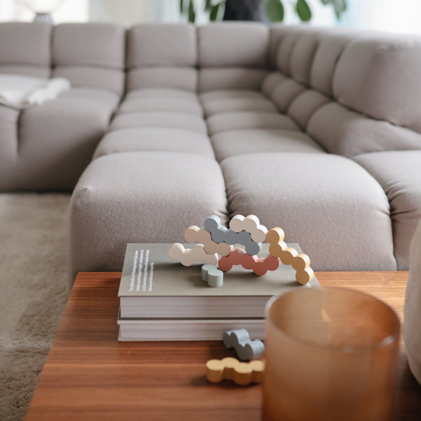 Mushie Eco-Friendly Non-Toxic Wooden Balance Blocks Toy