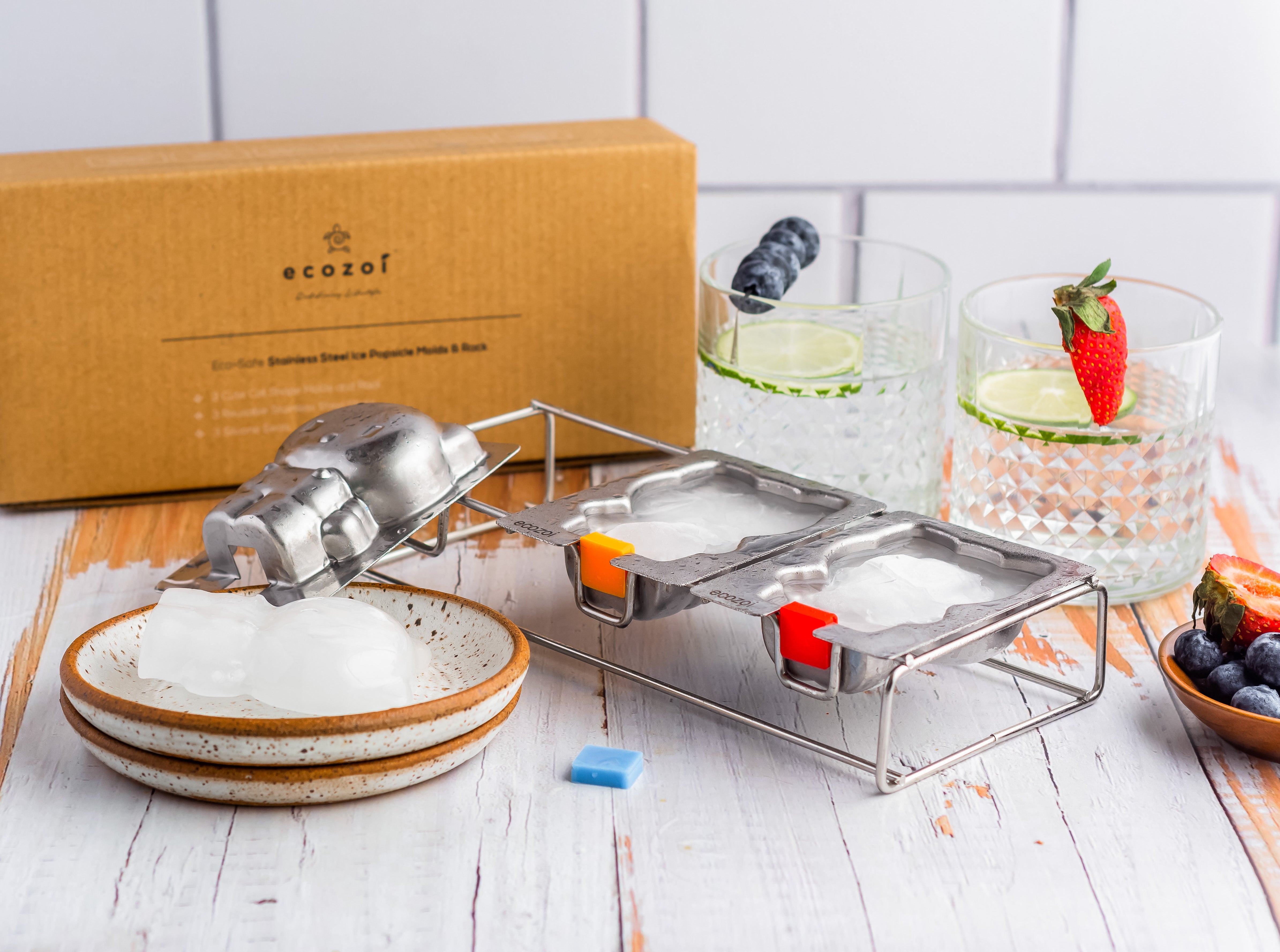 Ecozoi Stainless Steel Popsicle Molds, Cat Molds with Reusable Steel Sticks - Thumbnail 2