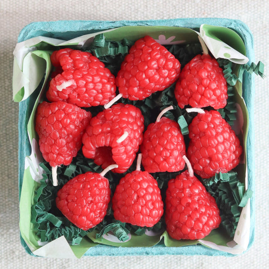 Beeswax Raspberry Birthday Candles