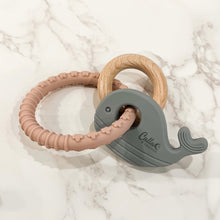 Load image into Gallery viewer, Whale Silicone &amp; Beechwood Teether
