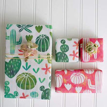 Load image into Gallery viewer, Watercolor Cactus • Double-Sided Eco Wrapping Paper • Everyday Edition
