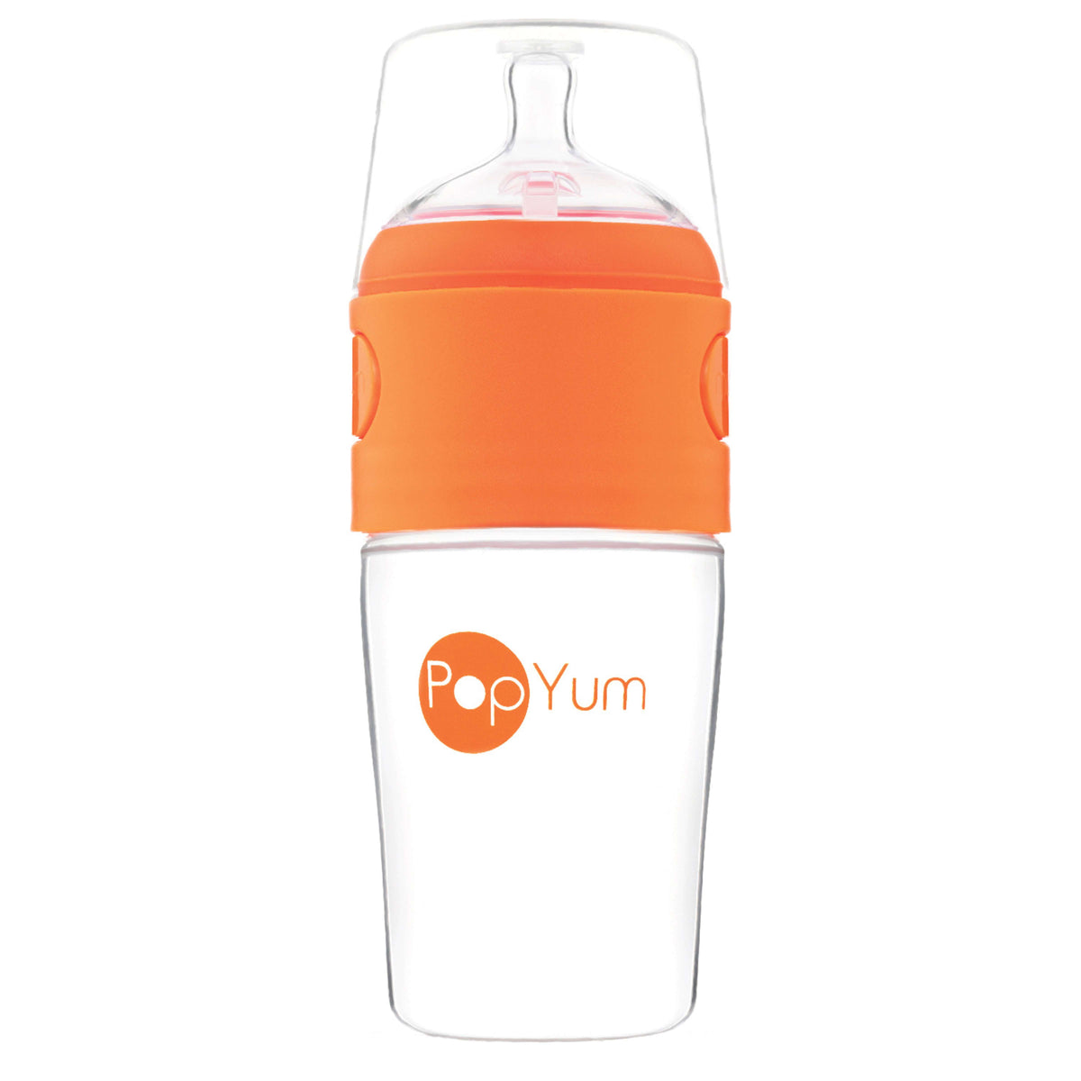 PopYum 9oz Anti-Colic Formula-Making Baby Bottle – Orange, #2 Medium Flow Nipple