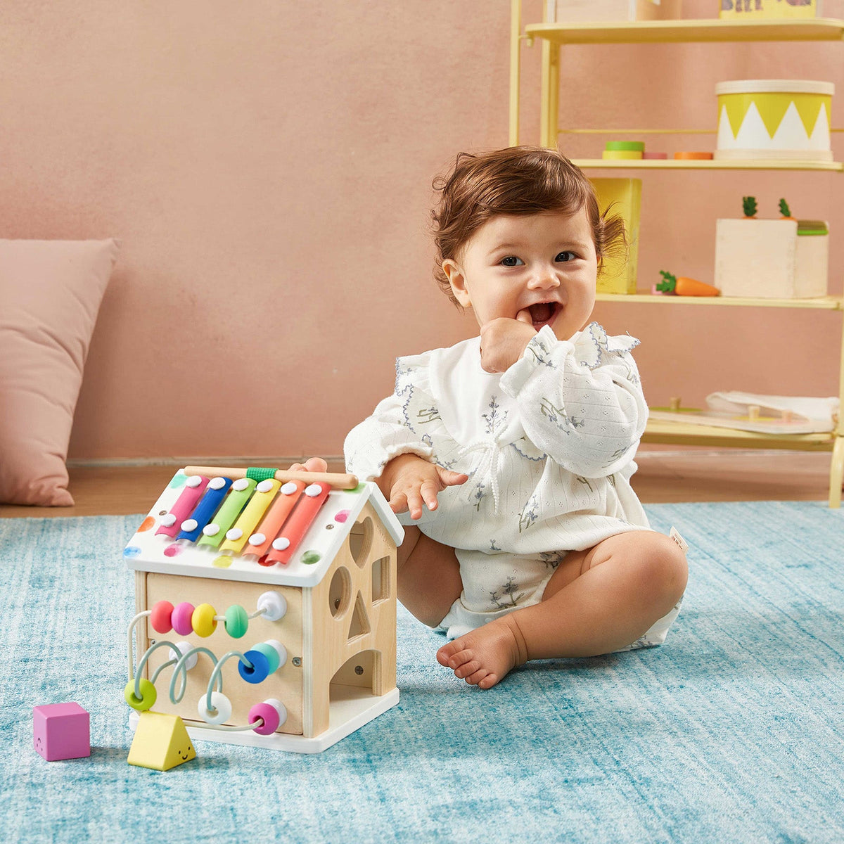 Tiny Land Brain & Hands Montessori Baby Playset – Toy Box (4–6 Months) + Activity Cube