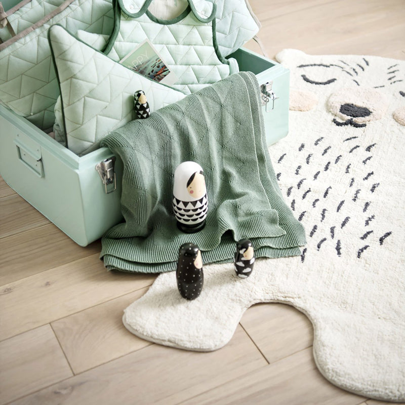 Odino Polar Bear Cotton Baby Rug – Cream
