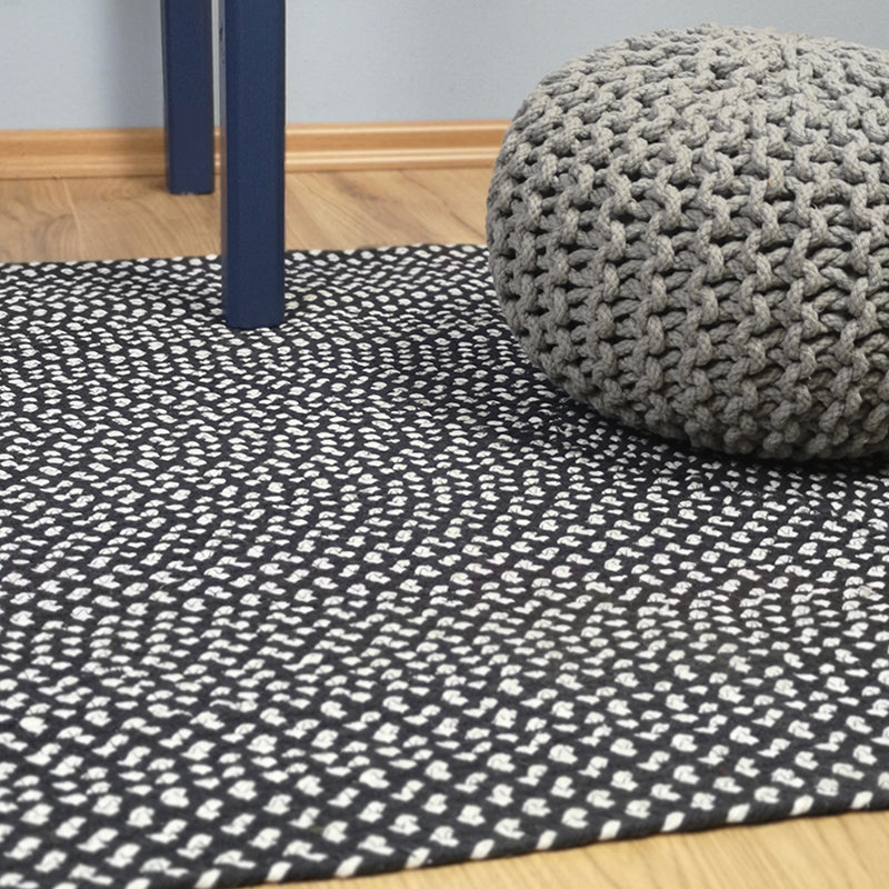 Allen Hand-Braided Cotton Rug – Black & White