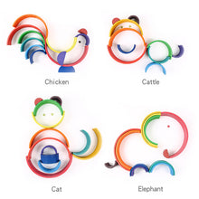 Load image into Gallery viewer, 12 Pcs Large Wooden Rainbow Stacking Blocks in Primary Colors
