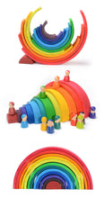 Load image into Gallery viewer, 12 Pcs Large Wooden Rainbow Stacking Blocks in Primary Colors
